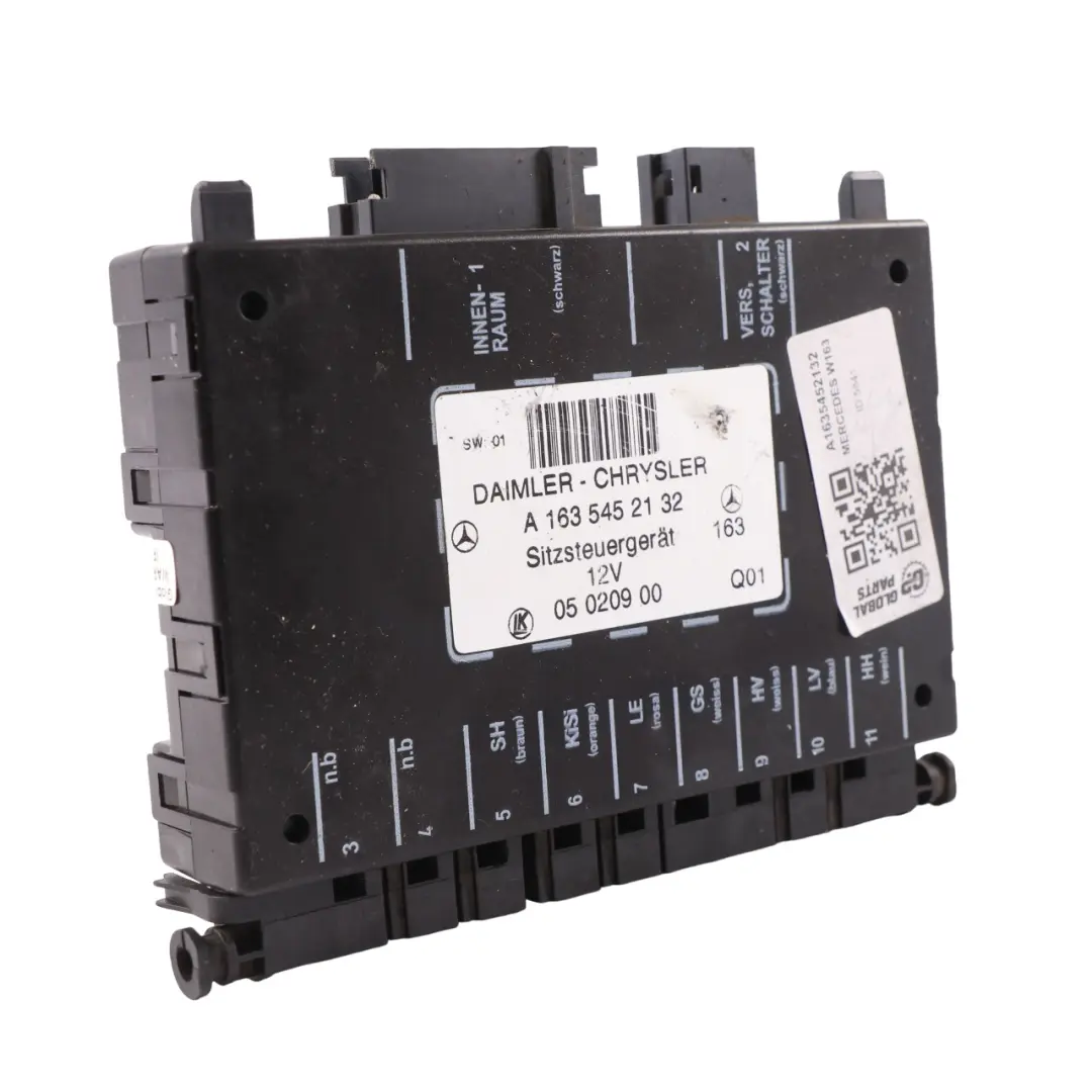 Mercedes ML W163 Seat Module Control Unit Front Left Right N/O/S - SKU A1635452132 - Part number A1635452132