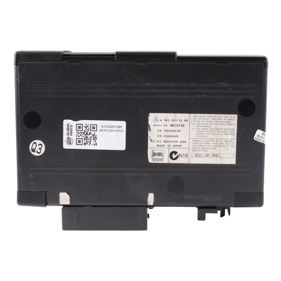 Cargador CD Mercedes ML W163 Cargador 6 Discos Cargador para con número de pieza A1638201589 Cargador CD Mercedes ML W163 Cargador 6 Discos Cargador - SKU A1638201589 - Número de pieza A1638201589