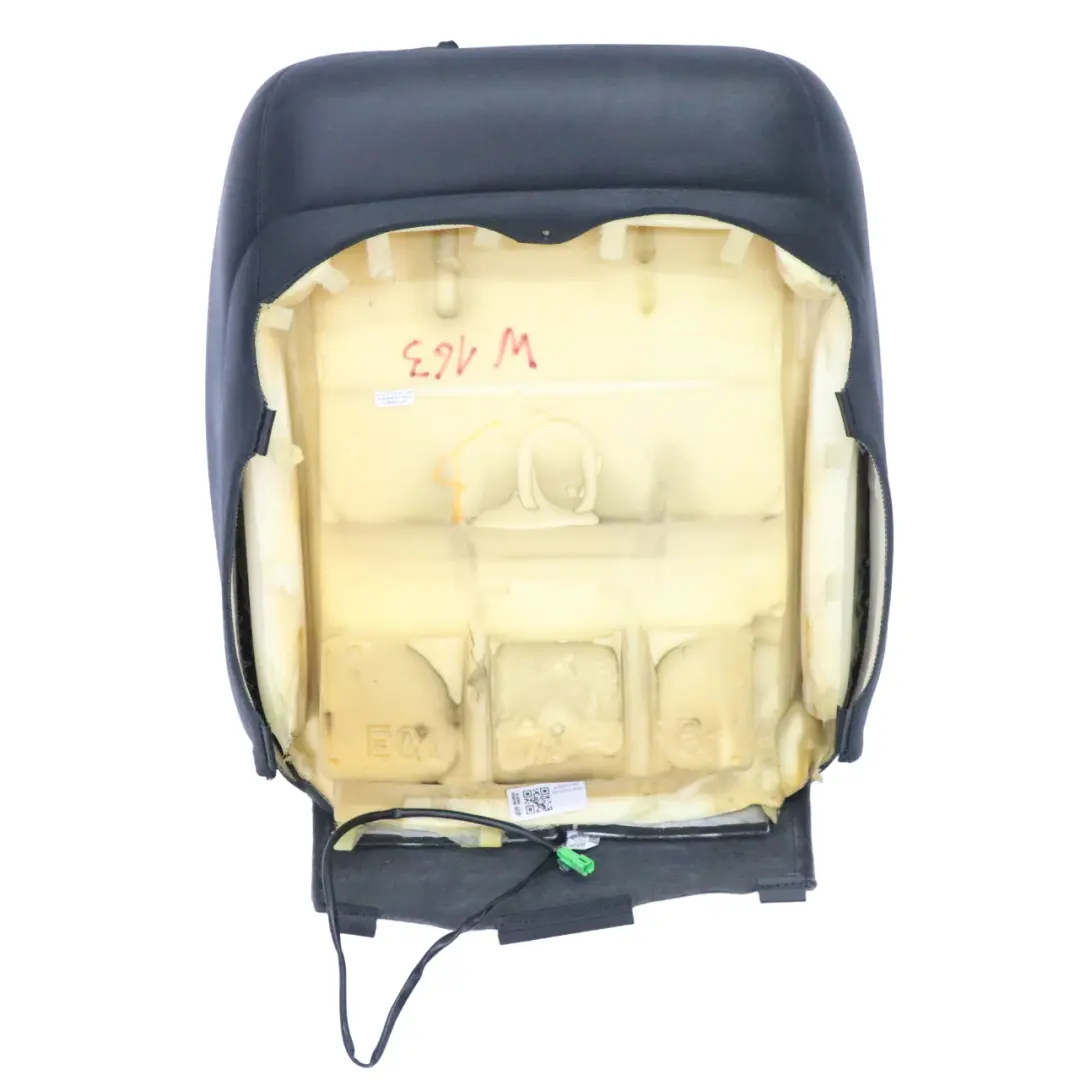 Backrest Cover Front Left N/S Heated Black Leather to Mercedes W163 Seat with Part number A1639101547 Mercedes W163 Seat Backrest Cover Front Left N/S Heated Black Leather - SKU A1639101547 - Part number A1639101547
