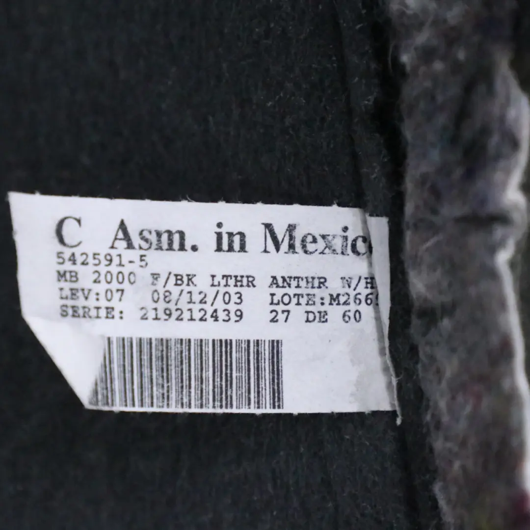 Protège Dossier De Siège Avant Gauche Chauffant Cuir Noir pour Mercedes W163 à propos du numéro de pièce A1639101547 Mercedes W163 Protège Dossier De Siège Avant Gauche Chauffant Cuir Noir - SKU A1639101547 - Numéro de pièce A1639101547