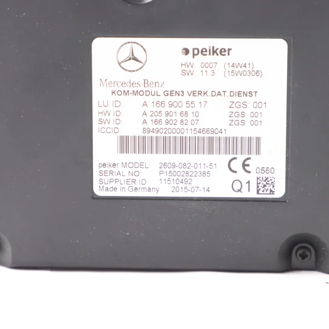 Mercedes W207 Modulo unità di controllo comunicazione telematica - SKU A1669005517 - Numero di parte A1669005517