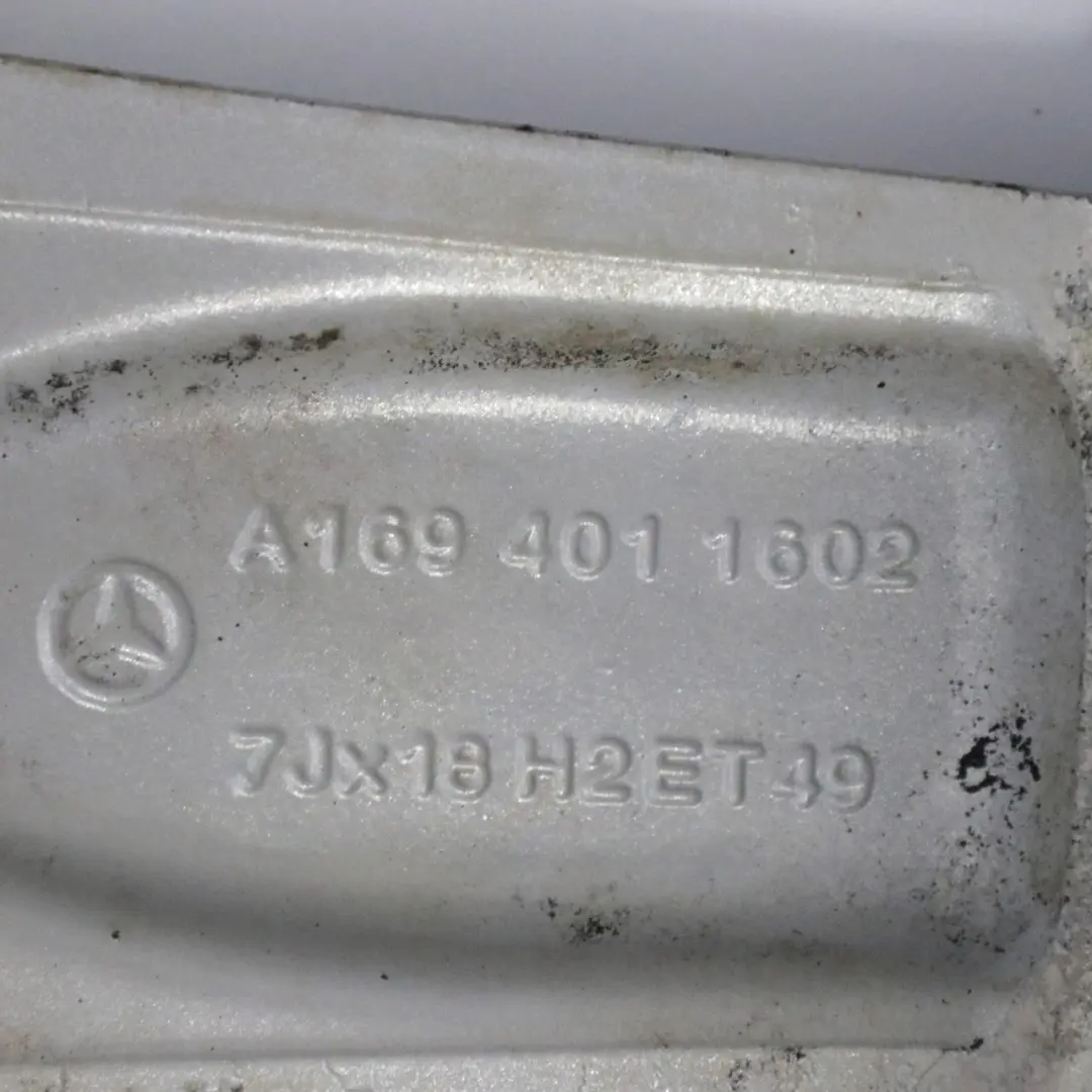 Alloy Wheel Rim 18" ET:49 7J to Mercedes W245 AMG Silver with Part number A1694011602 Mercedes W245 AMG Silver Alloy Wheel Rim 18" ET:49 7J - SKU A1694011602-4 - Part number A1694011602