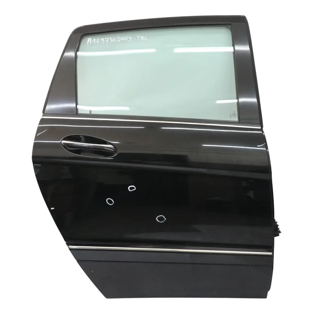 Puerta Trasera Derecha Negro Tropical Metalizado - 160 para Mercedes W169 con número de pieza A1697302005 Mercedes W169 Puerta Trasera Derecha Negro Tropical Metalizado - 160 - SKU A1697302005-TBL - Número de pieza A1697302005