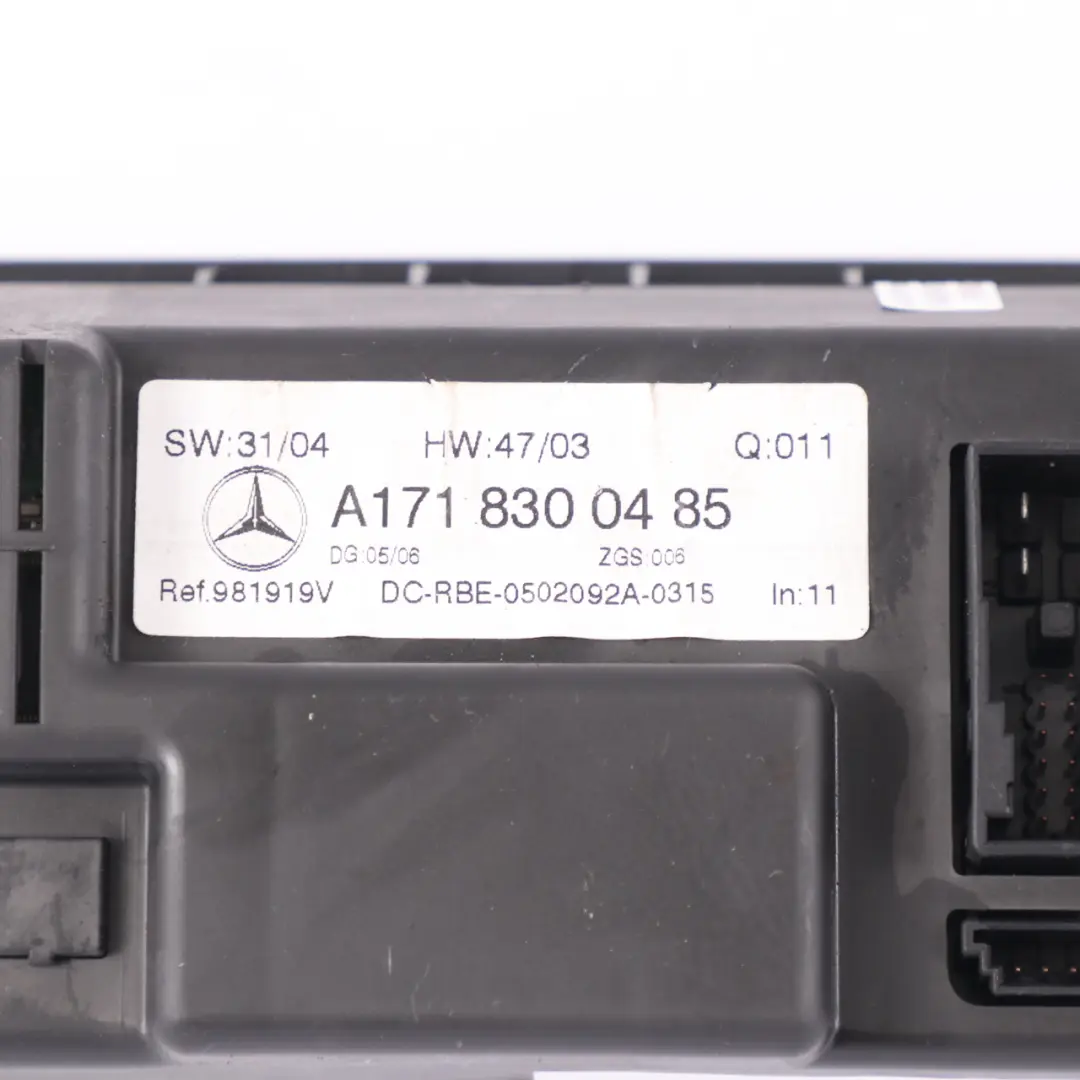 Mercedes SLK R171 A/C Air Con Heater Climate Control Switch Panel - SKU A1718300485-1 - Part number A1718300485