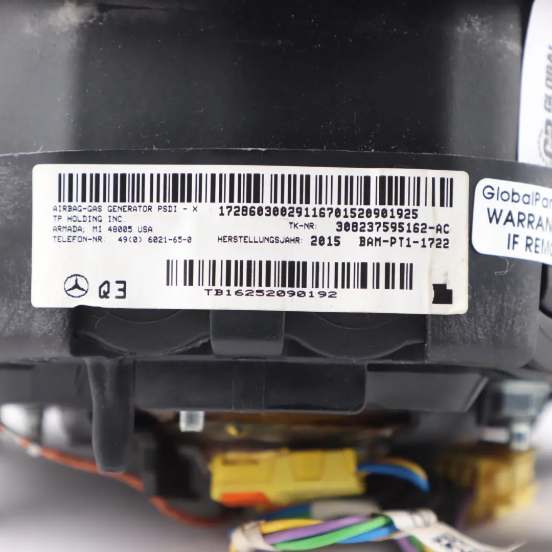 Mercedes W176 Steering Wheel Air Module Driver Side Unit DAMAGED - SKU A1728603002-2 - Part number A1728603002
