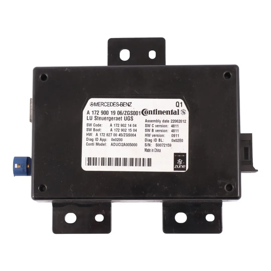 CLS350 Modulo di controllo Bluetooth comunicazione per Mercedes X218 con numero di parte A1729001906 Mercedes X218 CLS350 Modulo di controllo Bluetooth comunicazione - SKU A1729001906 - Numero di parte A1729001906