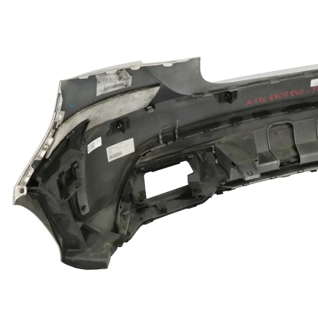 Bumper Rear Trim Panel AMG Polar Silver Metallic - 761 to Mercedes W176 with Part number A1768805840 Mercedes W176 Bumper Rear Trim Panel AMG Polar Silver Metallic - 761 - SKU A1768805840-PLS1 - Part number A1768805840