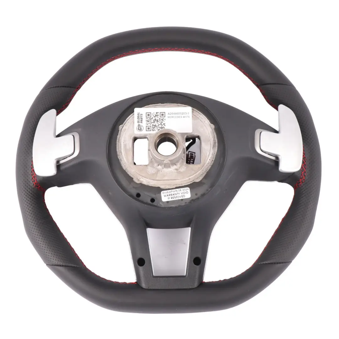 Mercedes W176 C204 NUOVO volante in pelle nera Cambio a palette Fili rossi - SKU A2044605203-1 - Numero di parte A2044605203