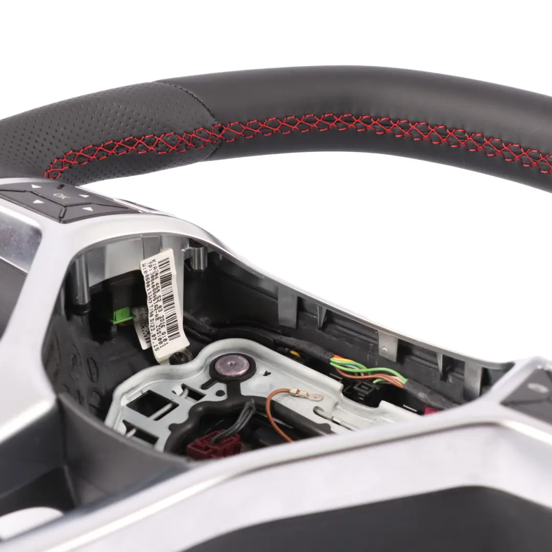 Mercedes W176 C204 NEW Black Leather Steering Wheel Paddle Shift Red Threads - SKU A2044605203-1 - Part number A2044605203