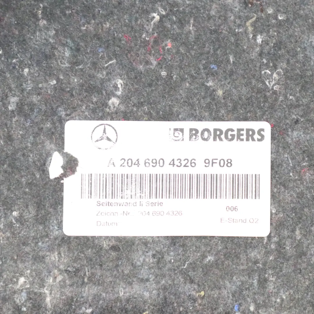 Mercedes W204 Coffre à bagages Lateral Gauche - SKU A2046904326-1 - Numéro de pièce A2046904326