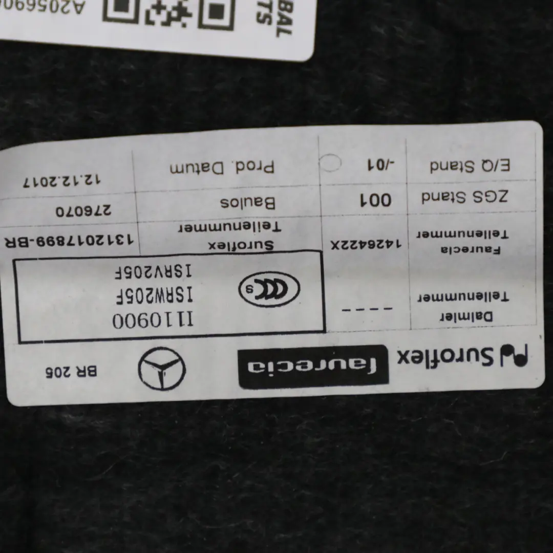 Hutablage Heckscheibenverkleidung Abdeckung Schwarz A2056901500 für Mercedes W205 mit Teilenummer A2056906349 Mercedes W205 Hutablage Heckscheibenverkleidung Abdeckung Schwarz A2056901500 - SKU A2056906349-1 - Teilenummer A2056906349