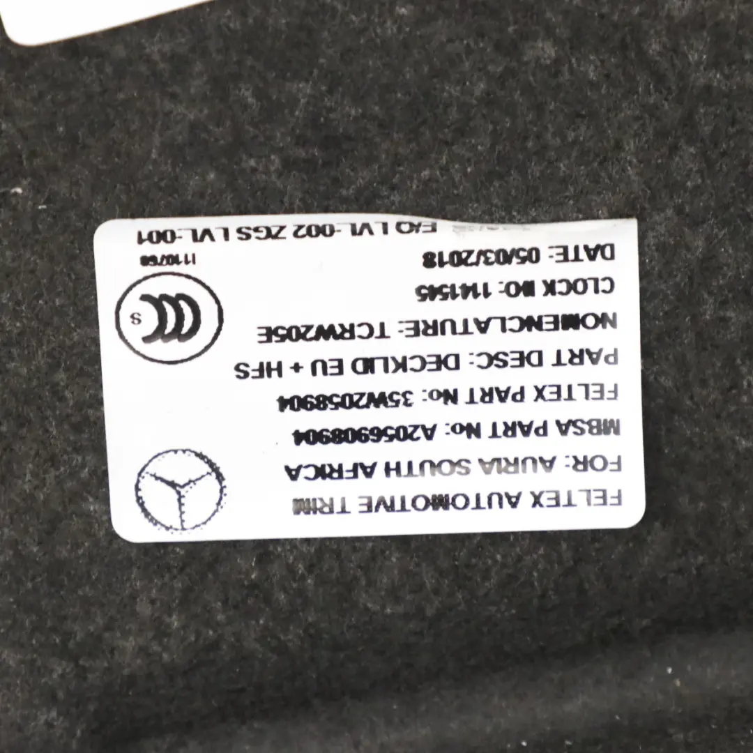 Mercedes W205 Tapicerka Wewnętrzna Klapy Bagażnika Tylnej - SKU A2056908904 - Numer Części A2056908904