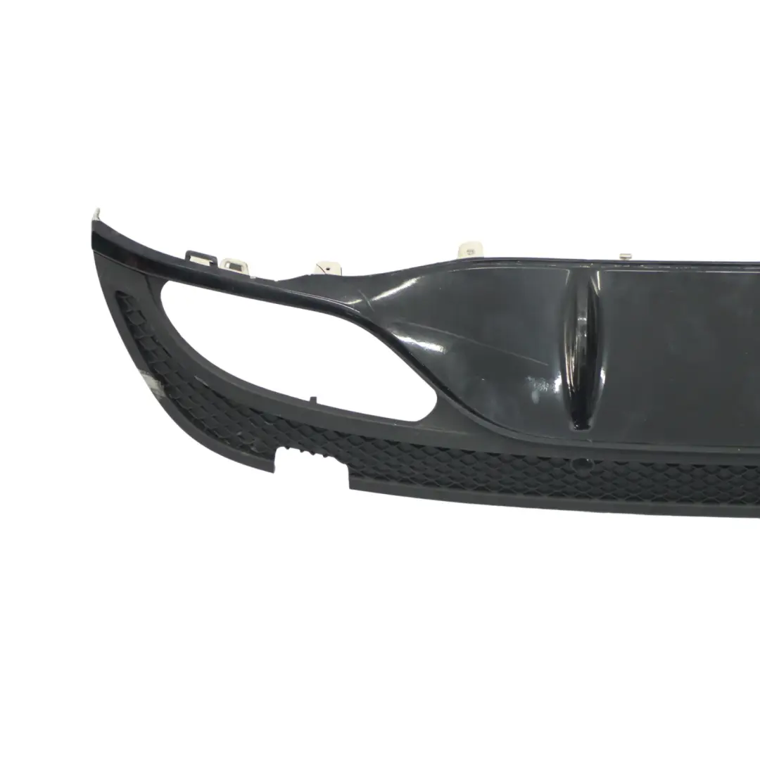 Bumper Lower Diffuser Trim Panel Cover Obsidian Black 197 to Mercedes W205 AMG Rear with Part number A2058857338 Mercedes W205 AMG Rear Bumper Lower Diffuser Trim Panel Cover Obsidian Black 197 - SKU A2058857338-OB - Part number A2058857338