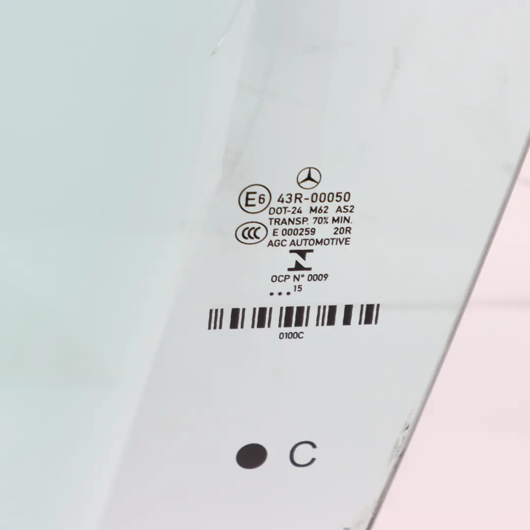 Mercedes W207 Door Window Glass Front Left N/S Green AS2 - SKU A2077250100 - Part number A2077250100