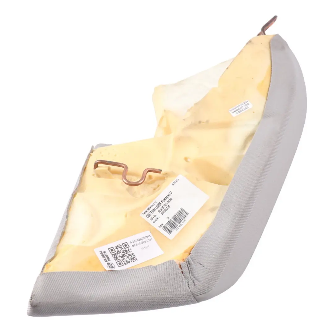 Mercedes C204 C207 Backrest Lateral Panel Rear Seat Left N/S Cloth Leather Grey - SKU A2079200930-3 - Part number A2079200930