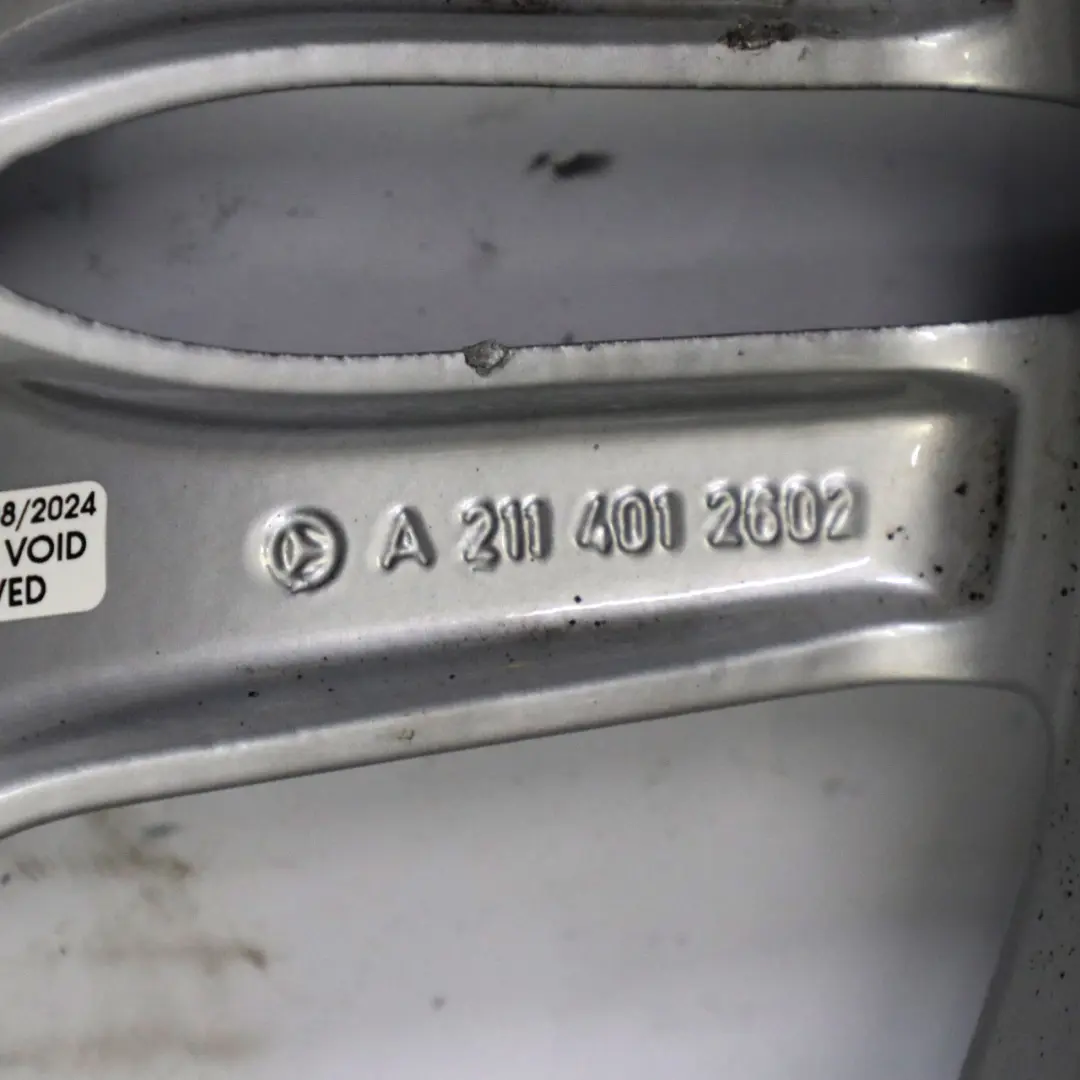 Alloy Rim 18" 8J ET:30 5 Hole to Mercedes W211 AMG Silver Wheel with Part number A2114012602 Mercedes W211 AMG Silver Wheel Alloy Rim 18" 8J ET:30 5 Hole - SKU A2114012602-1 - Part number A2114012602