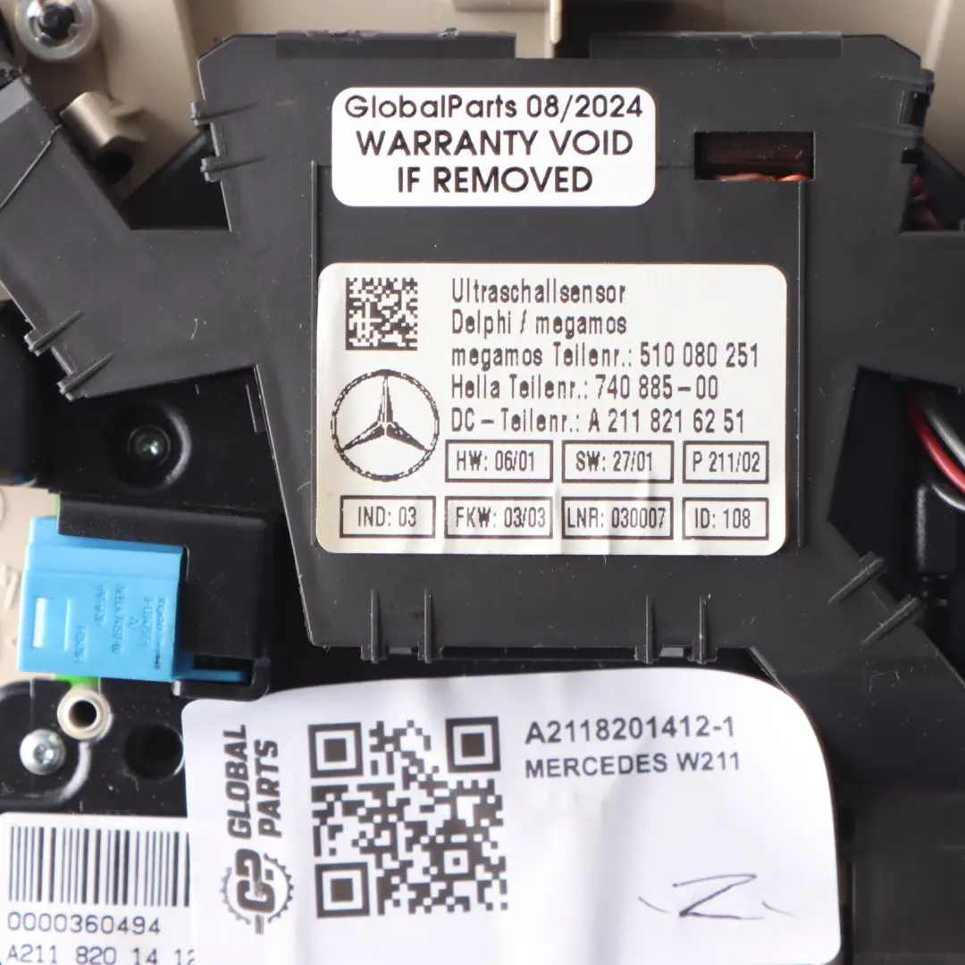Mercedes W211 Panoramic Roof Control Light Reading Lamp Switch Panel - SKU A2118201412-1 - Part number A2118201412