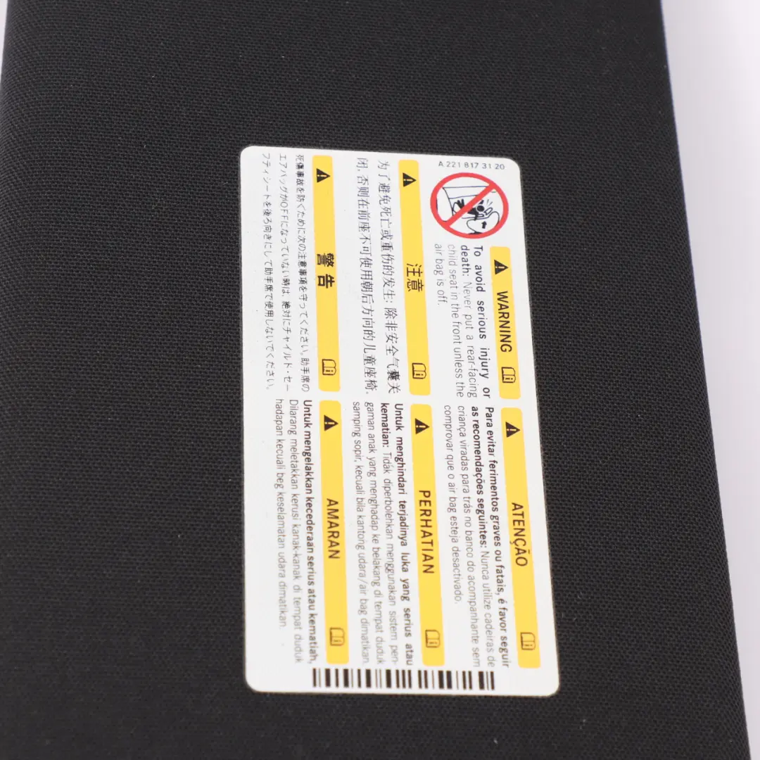 Mercedes X218 Sunvisor Front Left N/S Cover Trim Panel Black - SKU A2128104510 - Part number A2128104510
