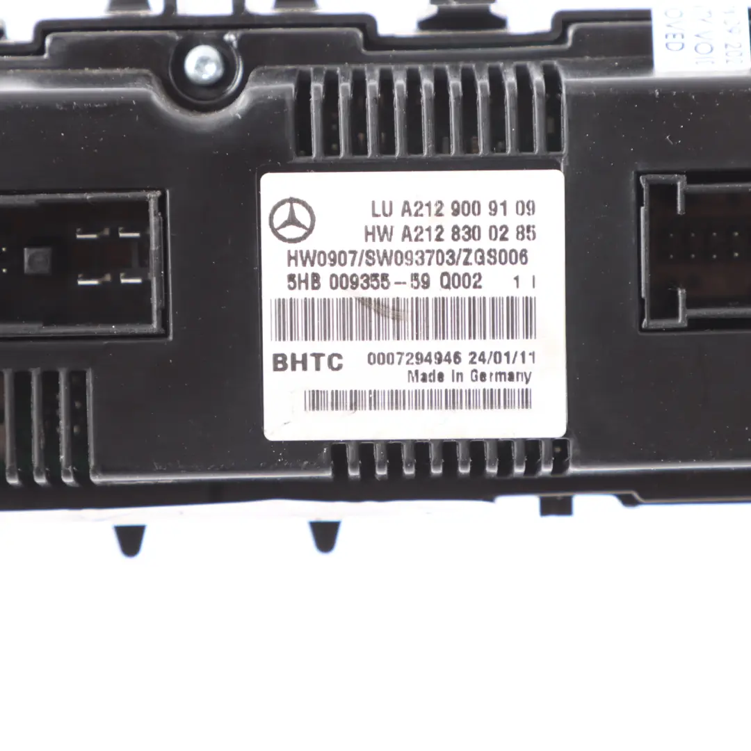 Panel Klimatyzacji do Mercedes W212 o numerze A2129009109 Mercedes W212 Panel Klimatyzacji - SKU A2129009109 - Numer Części A2129009109