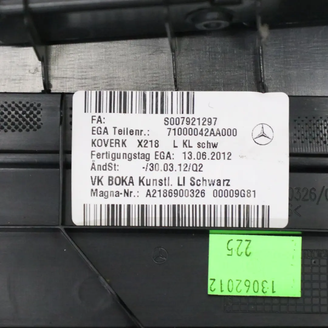 Mercedes CLS X218 Embellecedor Lateral Interior Maletero Izquierdo Negro - SKU A2186900326 - Número de pieza A2186900326