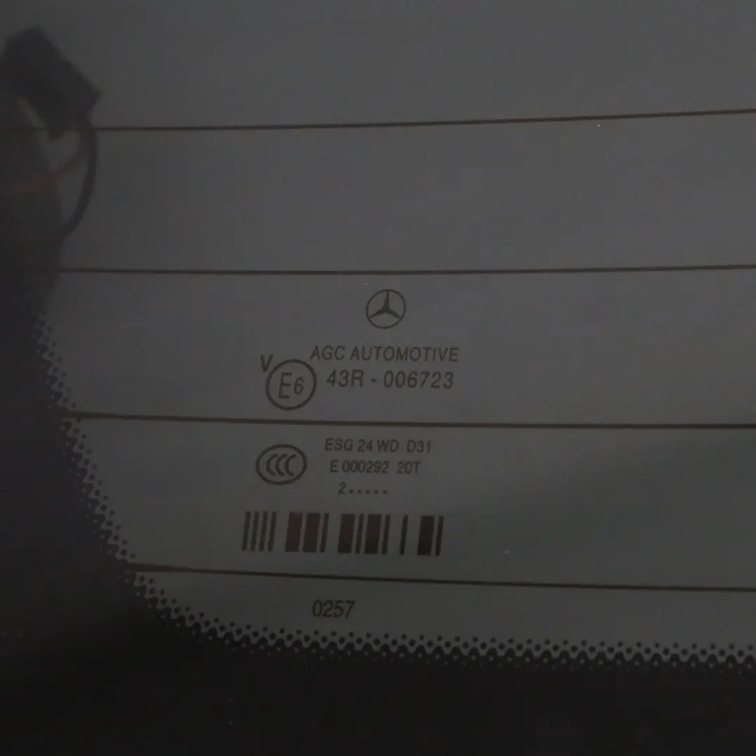 Mercedes X218 Maletero Tapa Trasera Maletero Ventana Cristal Panel - SKU A2187400257 - Número de pieza A2187400257