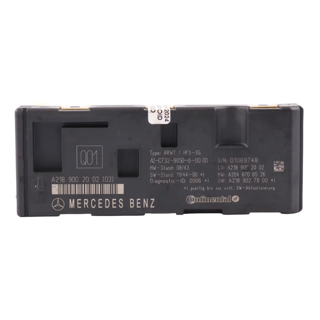 CLS350 Módulo de control de cierre automático maletero para Mercedes X218 con número de pieza A2189002002 Mercedes X218 CLS350 Módulo de control de cierre automático maletero - SKU A2189002002 - Número de pieza A2189002002