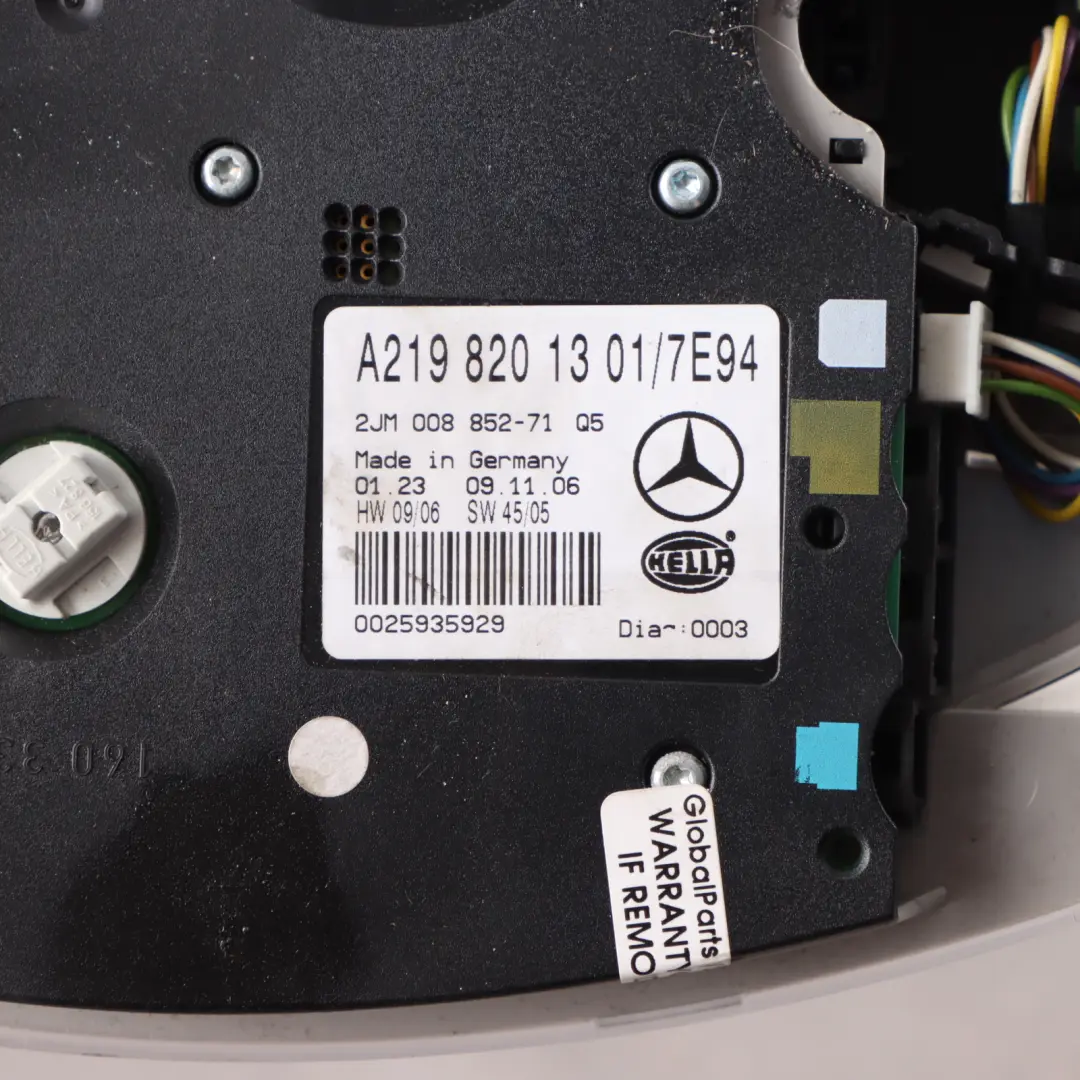 Mercedes CLS C219 Front Reading Lamp Roof Light Interior Panel Grey - SKU A2198201301 - Part number A2198201301