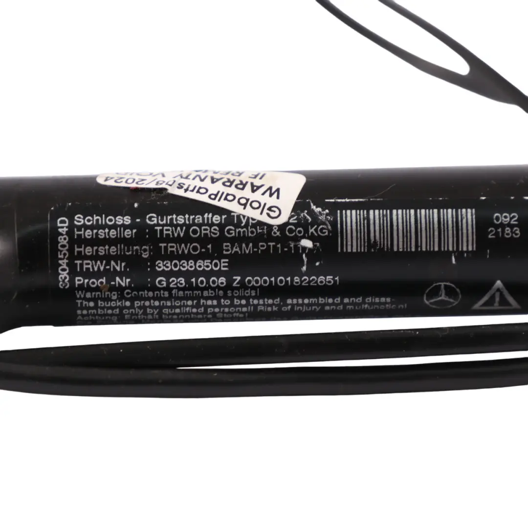 Mercedes W221 Hebilla cinturón seguridad delantero derecho Tensor - SKU A2218601669-1 - Número de pieza A2218601669