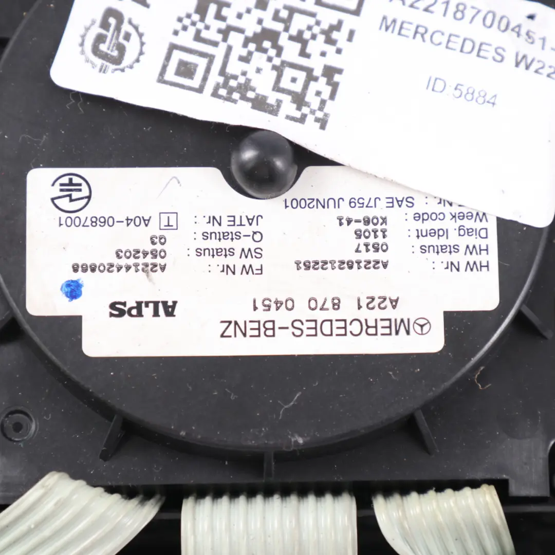 Mercedes W221 Control Switch Multifunction Steering Wheel Unit - SKU A2218700451-1 - Part number A2218700451