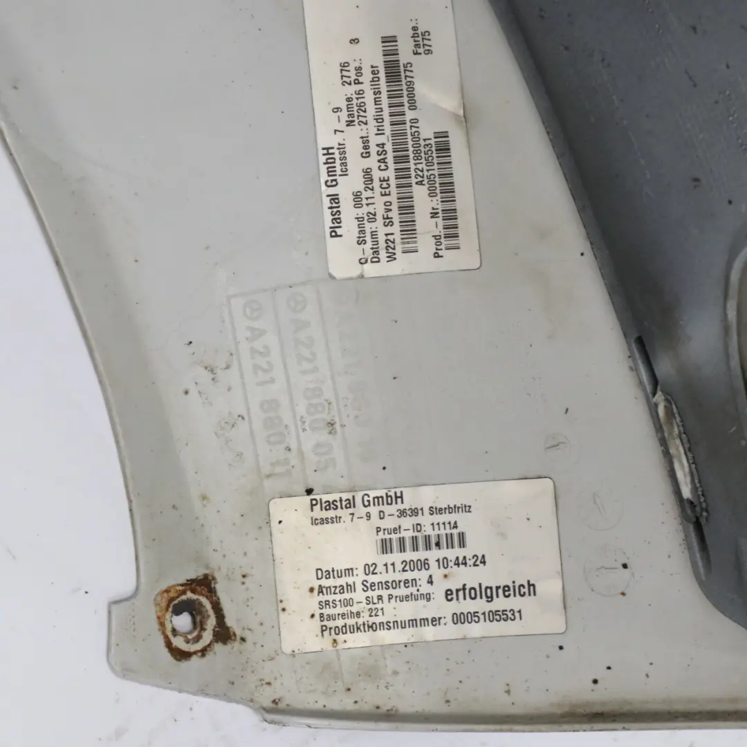 Zderzak Przedni Iridium Silver Srebrny Metalik - 775 do Mercedes W221 o numerze A2218800040 Mercedes W221 Zderzak Przedni Iridium Silver Srebrny Metalik - 775 - SKU A2218800040-IRS - Numer Części A2218800040