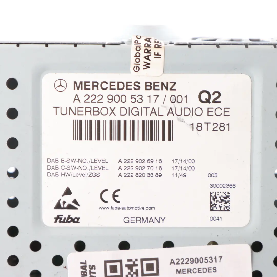 Tuner Box Mercedes W213 W205 W222 Digital Audio Control Unit DAB ECE to with Part number A2229005317 Tuner Box Mercedes W213 W205 W222 Digital Audio Control Unit DAB ECE - SKU A2229005317 - Part number A2229005317