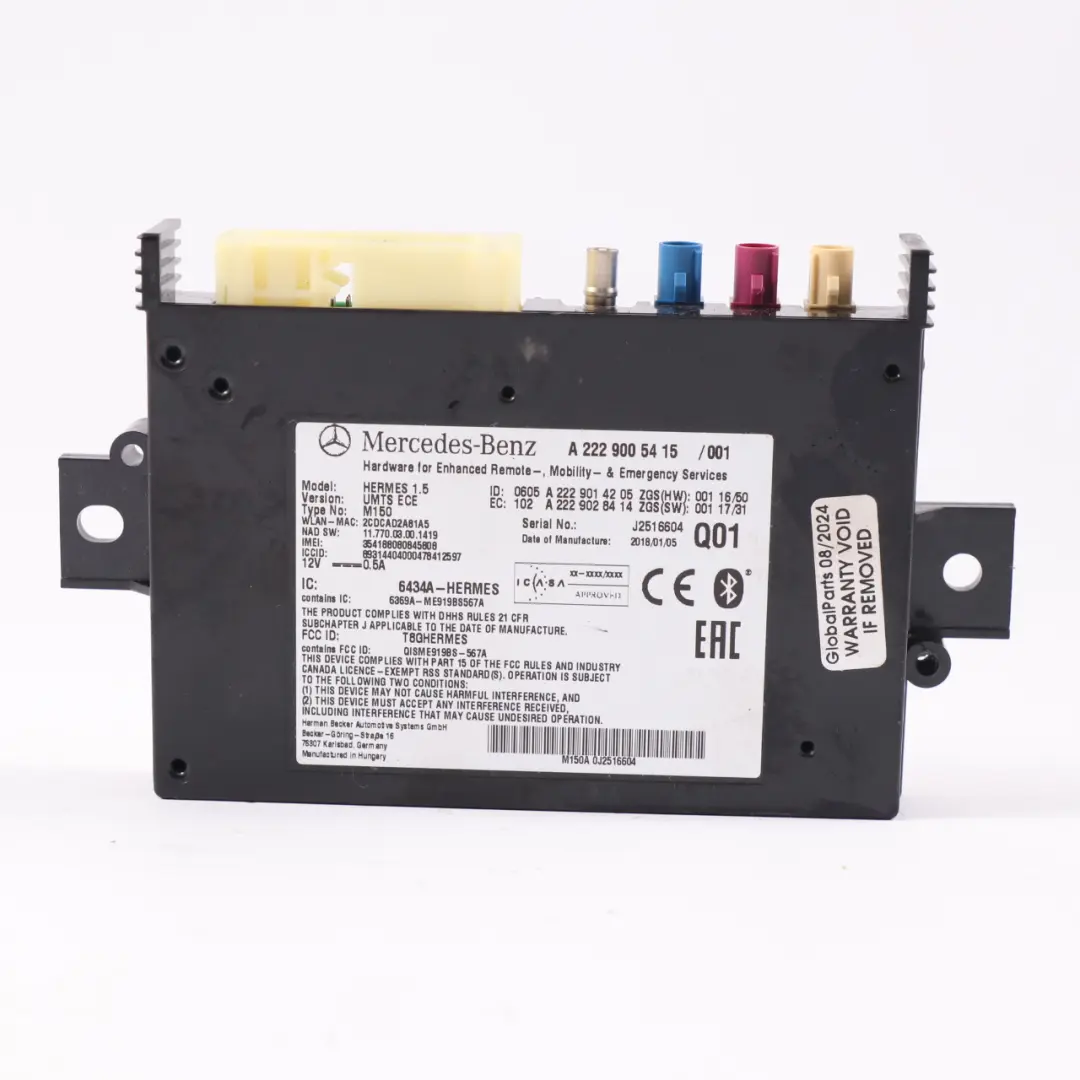 Mercedes W205 W213 W222 Comunication Module Telematic Bluetooth - SKU A2229005415 - Part number A2229005415