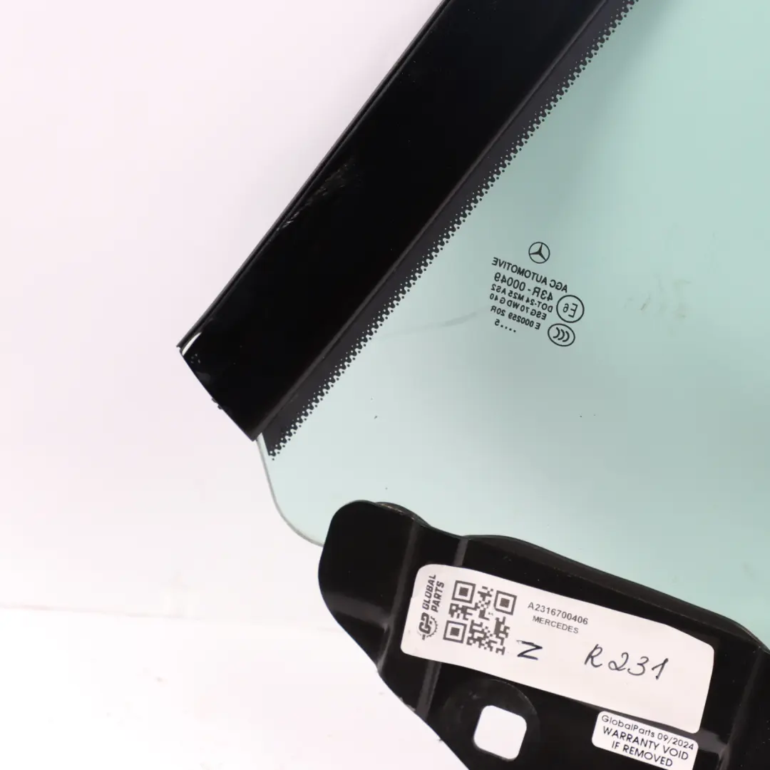 Mercedes SL R231 Roadster Side Glass Window Rear Right O/S AS2 - SKU A2316700406 - Part number A2316700406