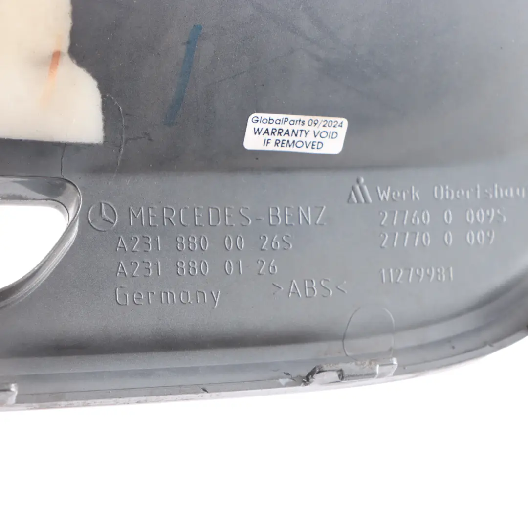 SL63 AMG R231 Rear Bumper Lower Trim Grey Metallic - 041 to Mercedes with Part number A2318800026 Mercedes SL63 AMG R231 Rear Bumper Lower Trim Grey Metallic - 041 - SKU A2318800026-GRE - Part number A2318800026