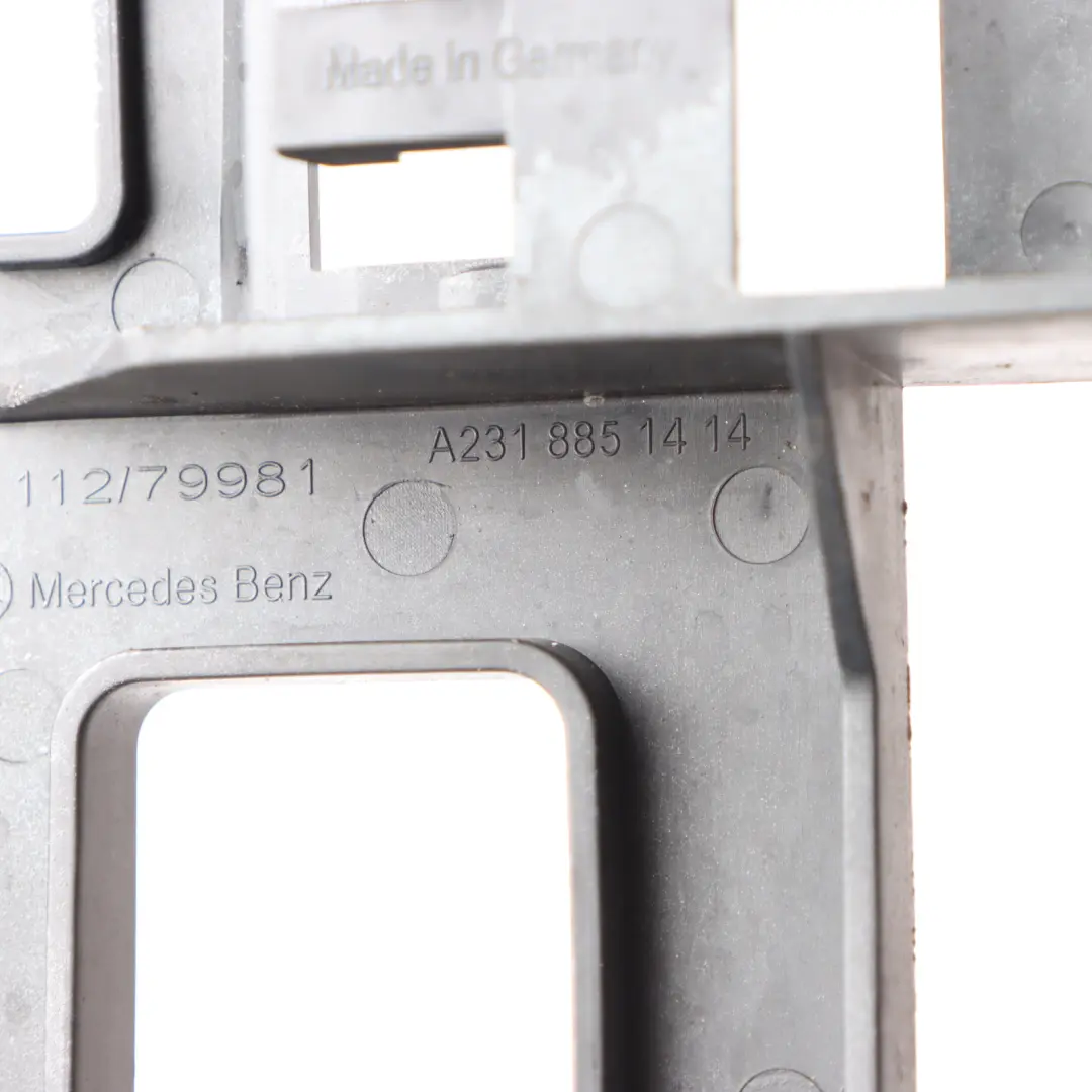 Bumper Mount Bracket Guide Support to Mercedes R231 Rear with Part number A2318851414 Mercedes R231 Rear Bumper Mount Bracket Guide Support - SKU A2318851414 - Part number A2318851414