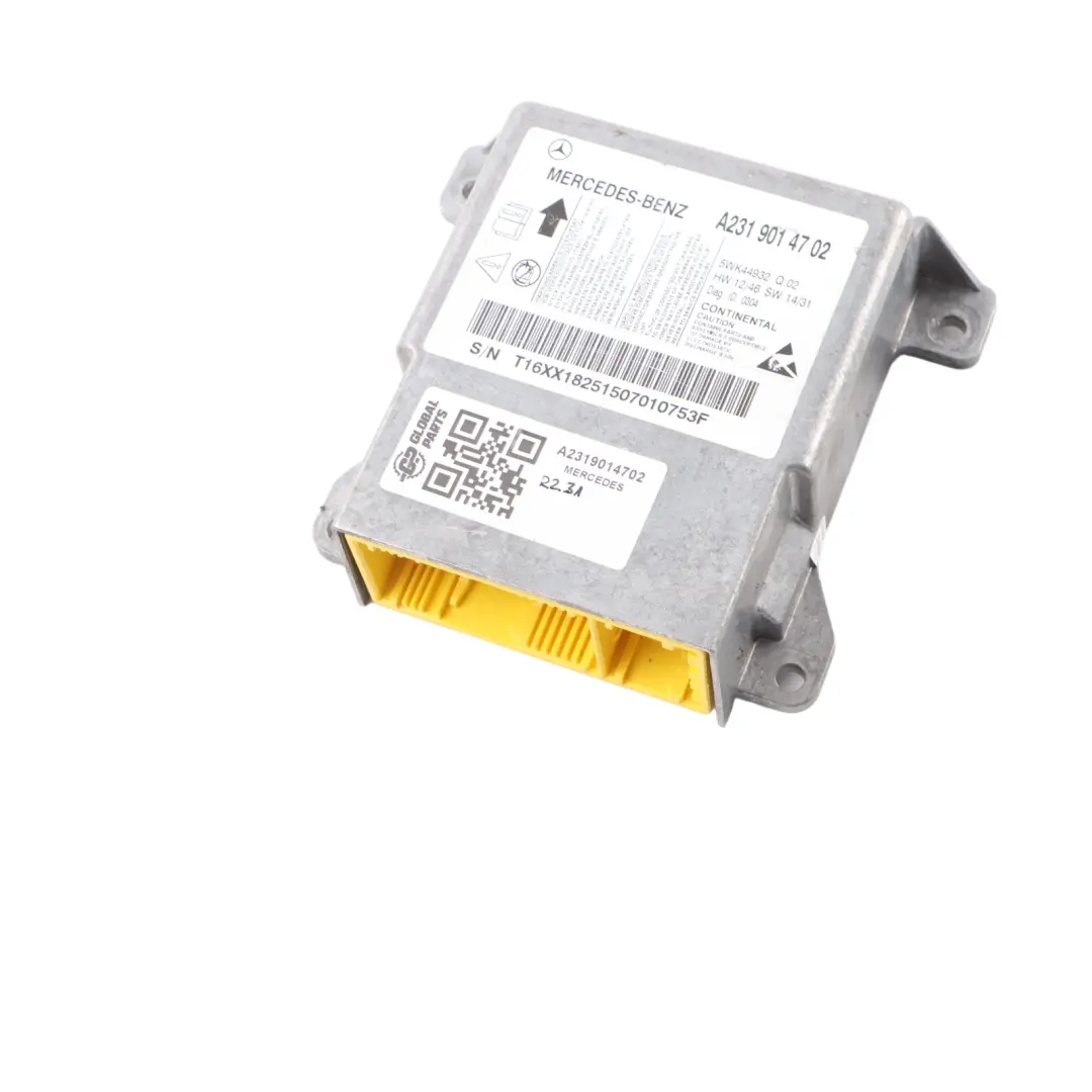 Module Control Unit ECU SRS Module to Mercedes R231 Air with Part number A2319014702 Mercedes R231 Air Module Control Unit ECU SRS Module - SKU A2319014702 - Part number A2319014702