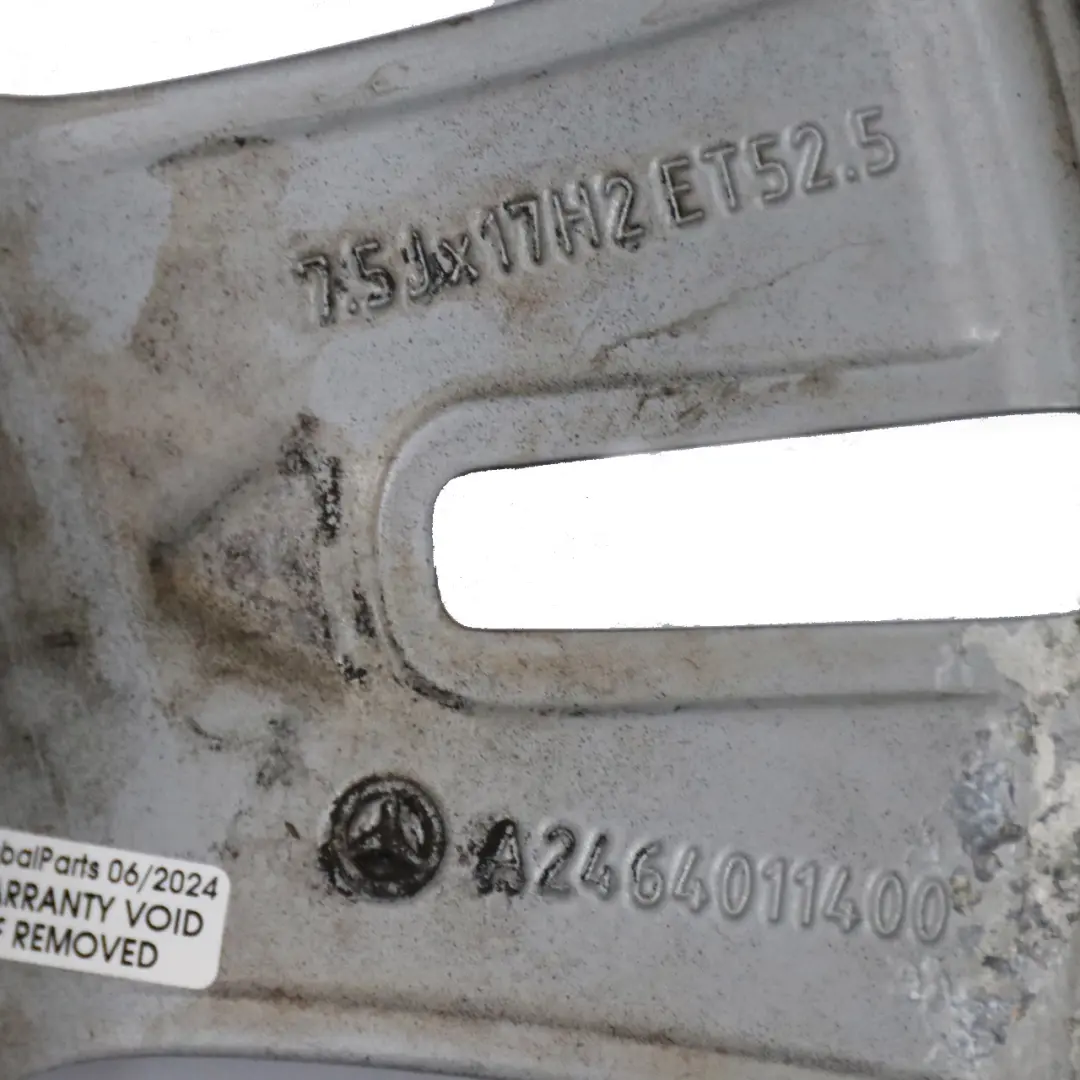 Mercedes W176 W246 Schwarz Leichtmetallfelge 17" ET:52,5 7,5J - SKU A2464011400-4 - Teilenummer A2464011400