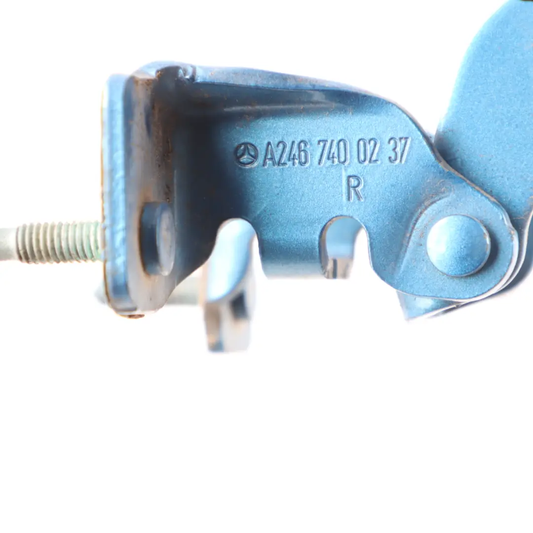 Trunk Hinge Rear Boot Lid Right O/S South Seas Blue Metallic - 162 to Mercedes W176 with Part number A2467400237 Mercedes W176 Trunk Hinge Rear Boot Lid Right O/S South Seas Blue Metallic - 162 - SKU A2467400237-SSB - Part number A2467400237