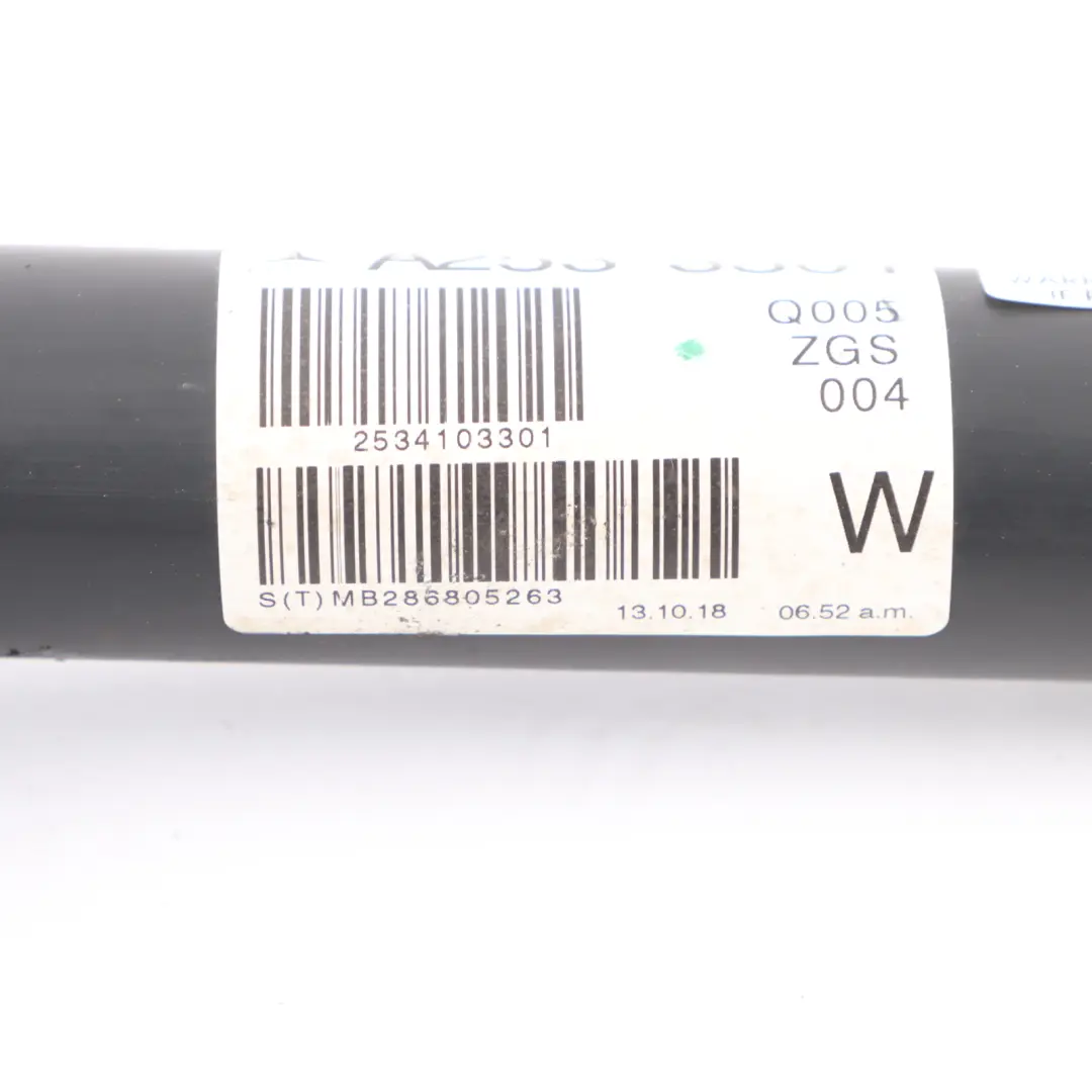 Propshaft Mercedes W205 X253 4Matic Automatic Transmission Front Prop Shaft to with Part number A2534103301 Propshaft Mercedes W205 X253 4Matic Automatic Transmission Front Prop Shaft - SKU A2534103301 - Part number A2534103301