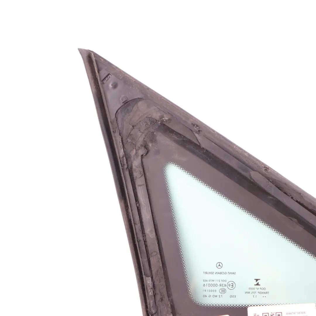 Front Left N/S Quarter Window Glass AS2 to Mercedes Vito Viano W447 with Part number A4476730305 Mercedes Vito Viano W447 Front Left N/S Quarter Window Glass AS2 - SKU A4476730305 - Part number A4476730305