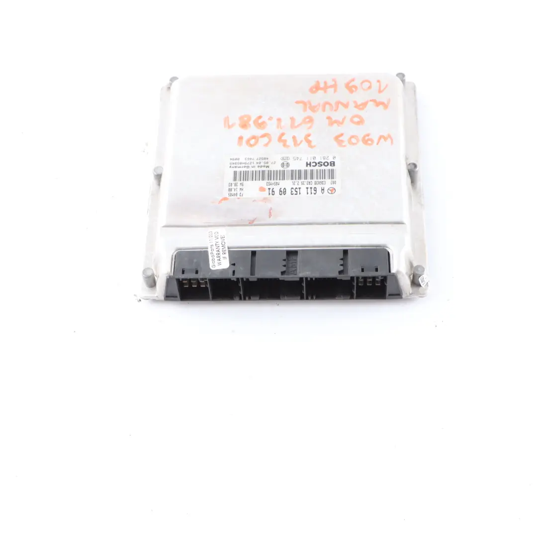 W901 Engine Control Unit Module ECU OM611 Diesel to Mercedes Sprinter with Part number A6111530991 Mercedes Sprinter W901 Engine Control Unit Module ECU OM611 Diesel - SKU A6111530991 - Part number A6111530991