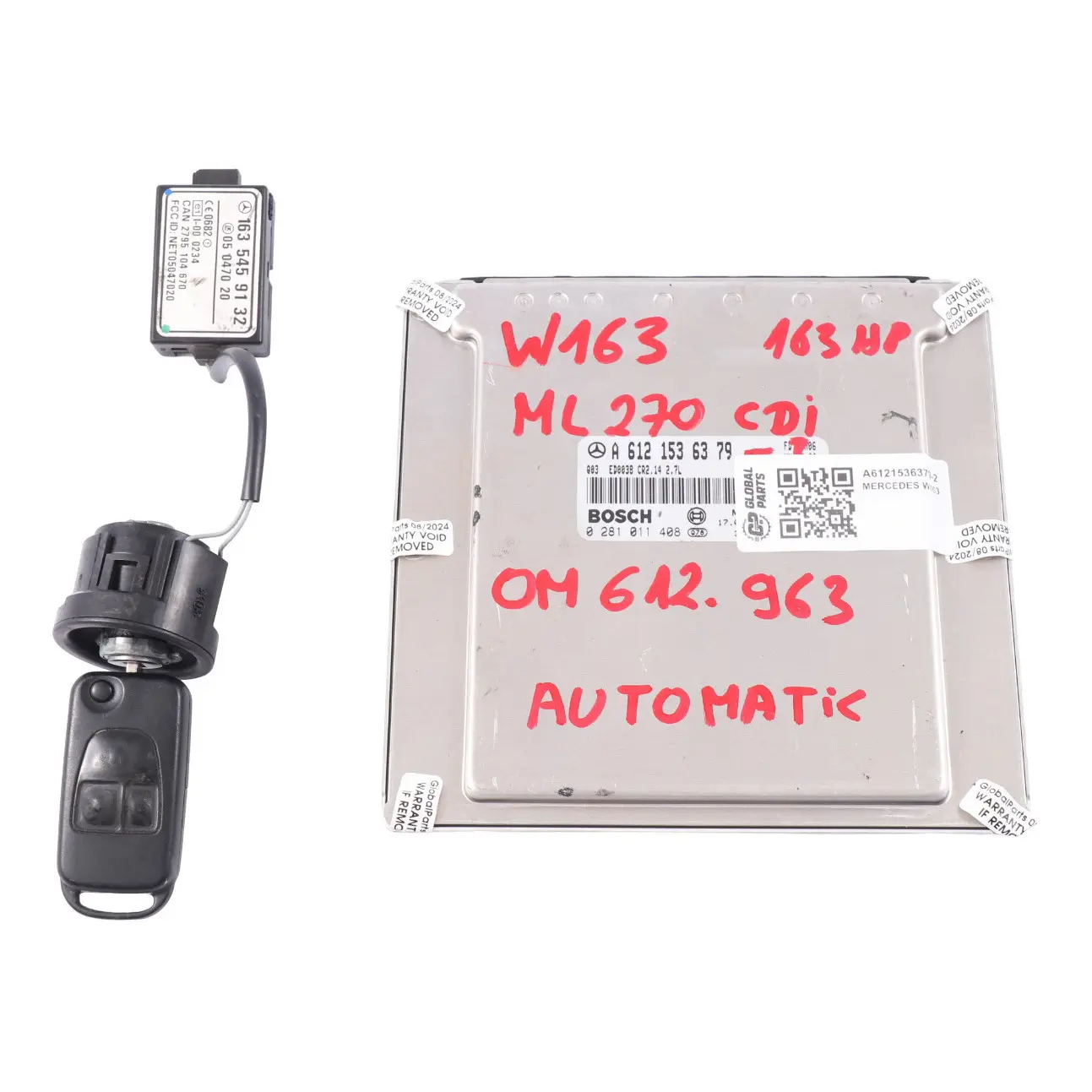 Mercedes-Benz ML W163 270 CDI Motore Centralina A6121536379 + Chiave Automatico