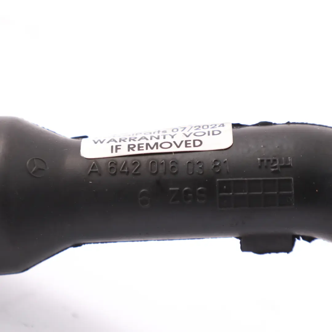 OM642 Oil Separator Breather Hose to Mercedes W164 W204 W212 with Part number A6420160381 Mercedes W164 W204 W212 OM642 Oil Separator Breather Hose - SKU A6420160381 - Part number A6420160381