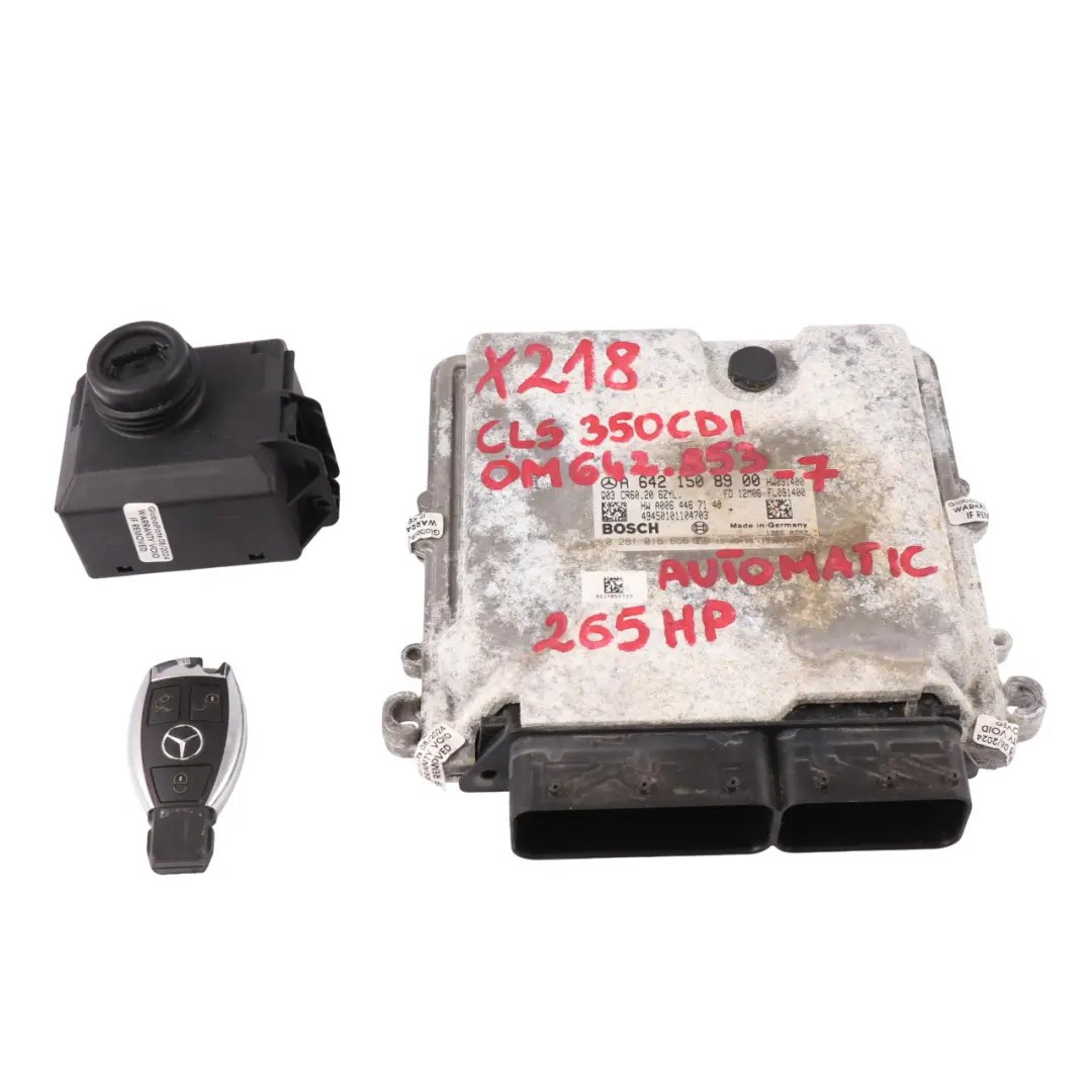 Mercedes X218 CLS 350CDI OM642.853 Engine Control Unit ECU Kit Key - SKU A6421508900-7 - Part number A6421508900