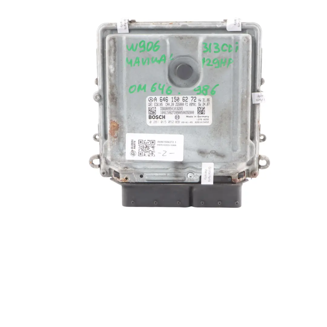 Mercedes W906 313 CDI OM646.986 129HP Engine Unit ECU Kit Keys - SKU A6461506272-1 - Part number A6461506272