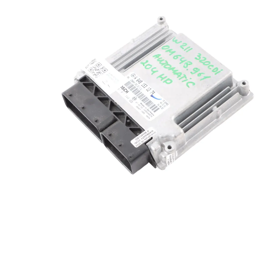 648.961 204HP Engine Control Unit ECU to Mercedes W211 S320 CDI with Part number A6481531279 Mercedes W211 S320 CDI 648.961 204HP Engine Control Unit ECU - SKU A6481531279 - Part number A6481531279