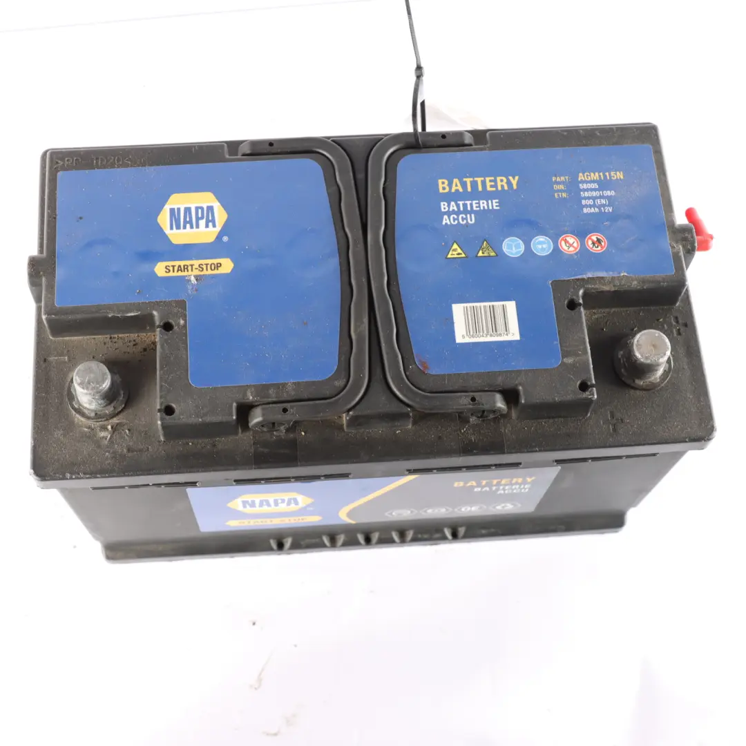  NAPA AGM Accumulator Battery 80Ah 800A 12V AGM115N - SKU NAPA 80Ah Accumulator - Part number NAPA 80Ah Accumulator