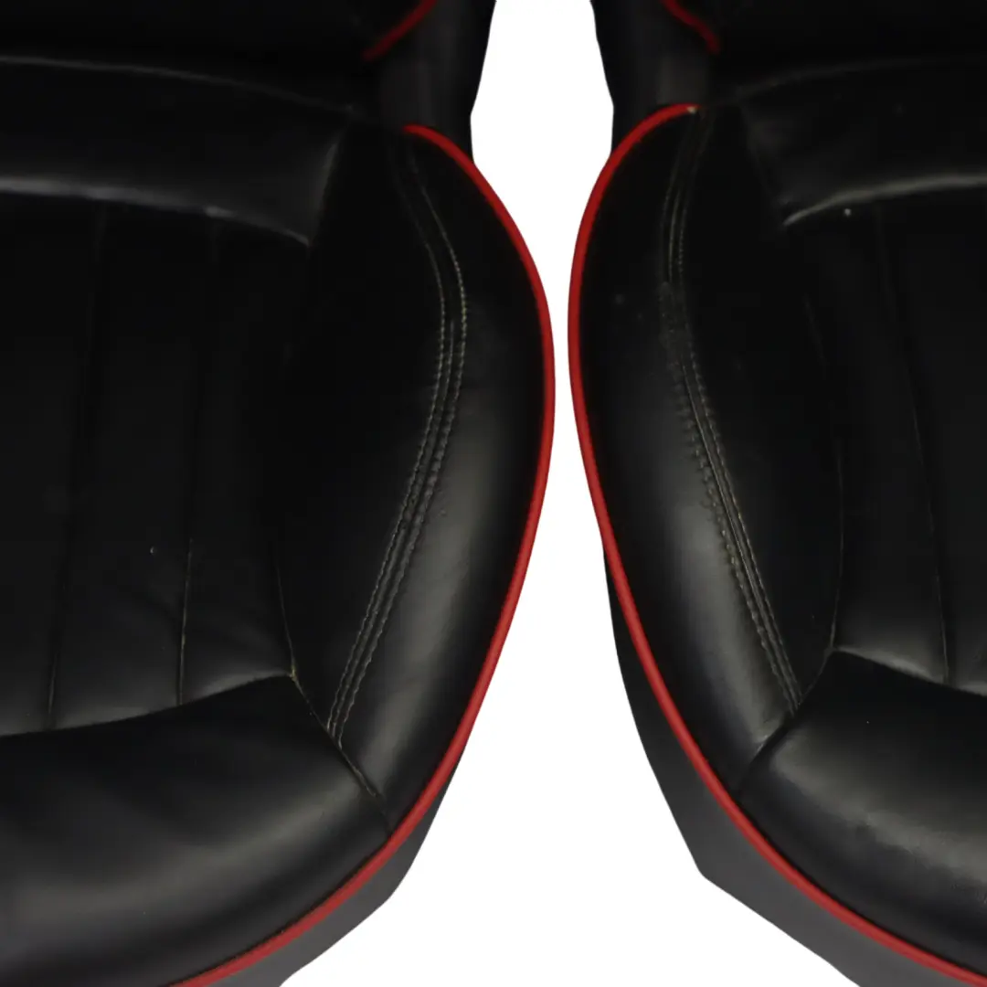 Leather Seats Mini Cooper One R57 Convertible Heated Sport Lounge Black Red Set  - SKU R57-Seats-Sport-Black-Leather-Lounge-(T9IN) - Part number R57 Seats Sport Black Leather Lounge (T9IN)