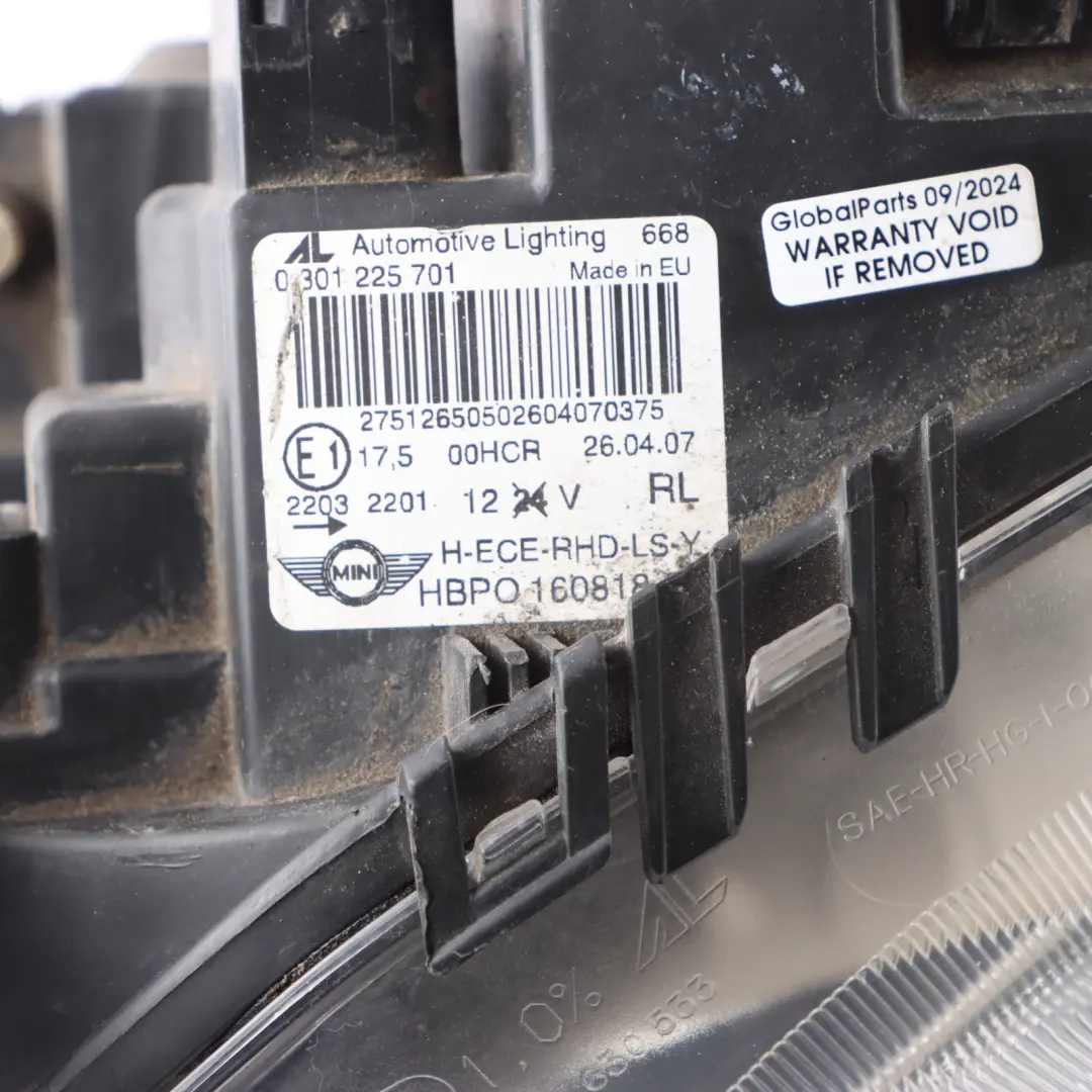  Headlight Mini Cooper R56 R55 R57 R58 R59 Left N/S Turn Indicator Yellow - SKU rhd-2751265-4 - Part number 2751265