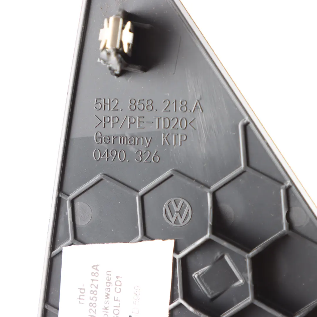Dashboard End Right O/S Panel Side Trim Covering to Volkswagen Golf CD1 with Part number 5H2858218A Volkswagen Golf CD1 Dashboard End Right O/S Panel Side Trim Covering - SKU rhd-5H2858218A - Part number 5H2858218A